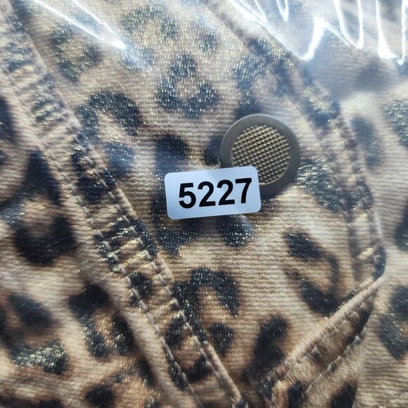 Chico's Brown Leopard Print Jacket Button Up Front Pockets Long Sleeve Size 1 - Picture 12 of 12